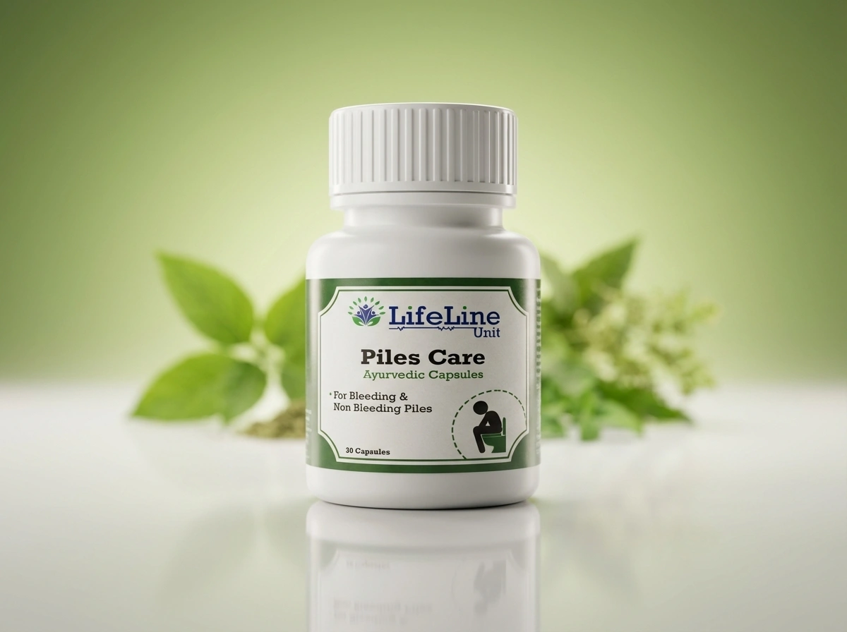 Life Line Unit Piles Care Ayurvedic Capsules For Bleeding & Non Bleeding Piles 30 Capsules